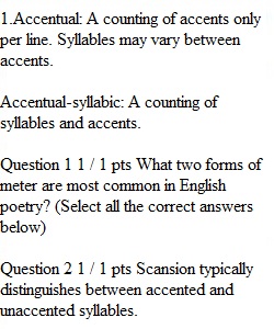 Module 03 Review Quiz - Poetic Meter